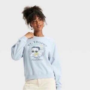 Target Light Blue "St. Tropez" Graphic Women's Sweatshirt